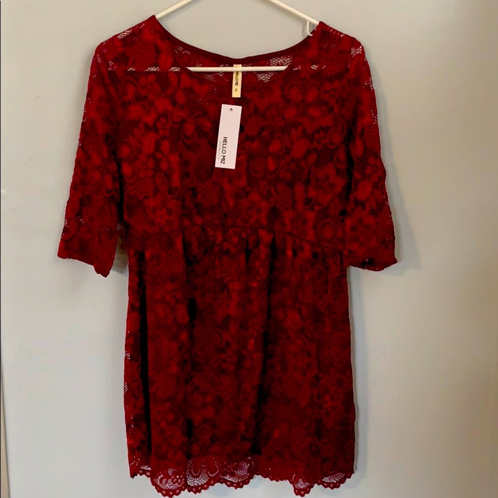 Lace, two layer maternity blouse